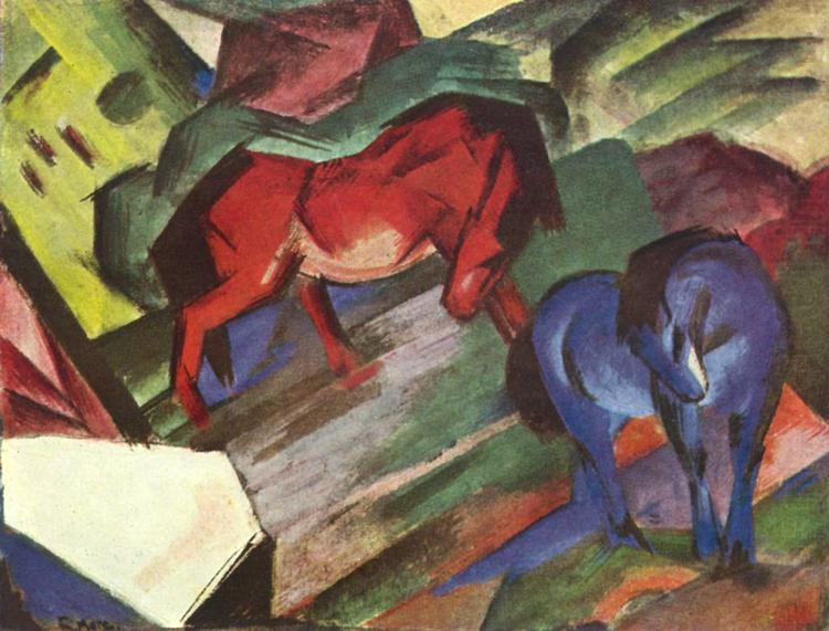 Red and Blue Horse (mk34), Franz Marc